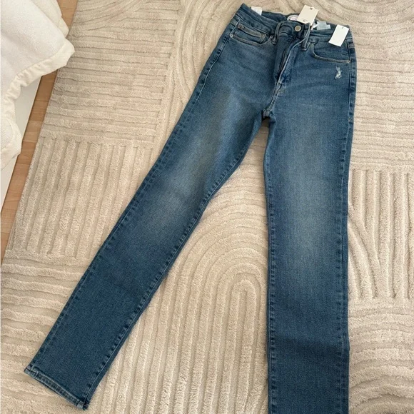 Good American Good Classic Slim Fit Stacked Jeans Blue803 | NWT | Size 10 - Picture 3 of 9